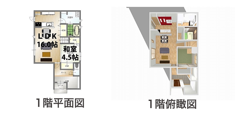 1階平面図/俯瞰図