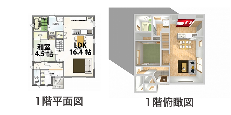 1階平面図/俯瞰図