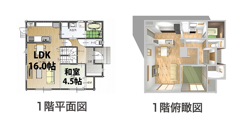 1階平面図/俯瞰図