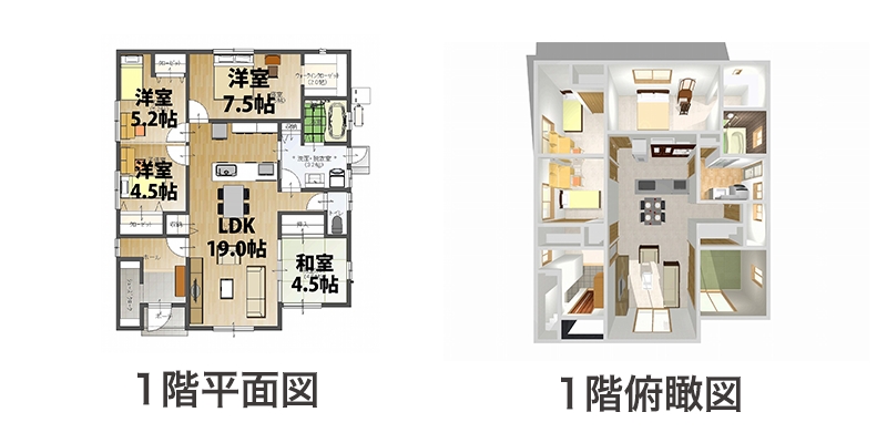 1階平面図/俯瞰図