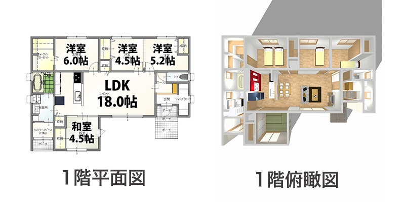 1階平面図/俯瞰図