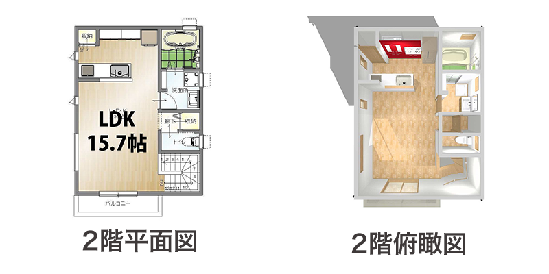 ミニマムプラン2階建て2階間取り図