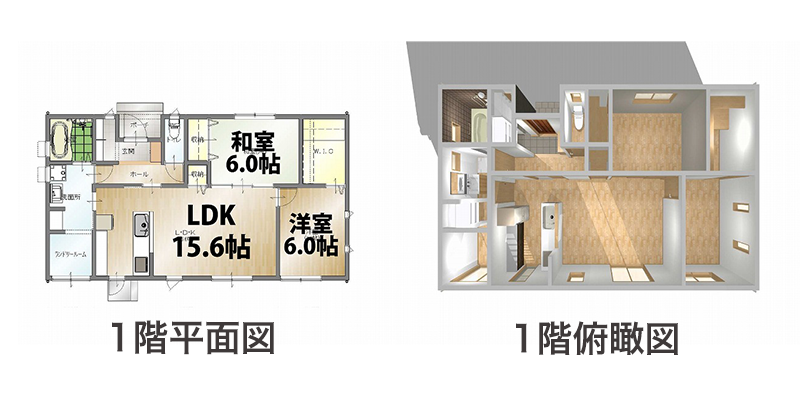 ミニマムプラン平屋建て間取り図